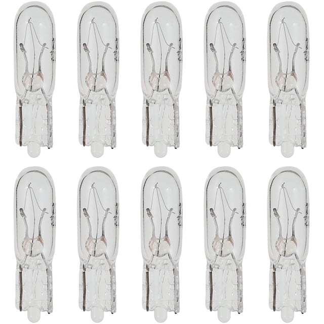 Vensio 10-Pack T5 12V Auto LED Bulbs 1.2W White Instrument Cluster Dashboard Lights for Gauge Cluster
