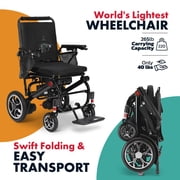 Super Lightweight, Foldable Electric Wheelchair: Portable, Compact & Motorized for Easy Travel, Ideal for Seniors & Disabled Adults