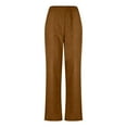 thumbnail image 5 of GILIGEGE Womens Corduroy Pants Elastic High Waisted Straight Leg Pull On Trousers Casual Loose Comfy Cotton Fall Pant with Pockets Coffee M, 5 of 5