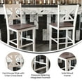 thumbnail image 4 of 2 Piece Counter Stools, X Design Wood Back, Washed White, 4 of 4