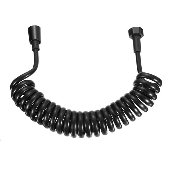 Uxcell Spring Flexible Shower Hose, Plastic Telescopic 2.5M Shower Hose for Toilet, Black