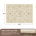 thumbnail image 4 of SIXHOME 9'x12' Area Rugs for Living Room Machine Washable Area Rugs Soft Non-Slip Retro Carpet Traditional Floral Rugs for Bedroom Dining Room Office Home Decor Cream/Beige, 4 of 7