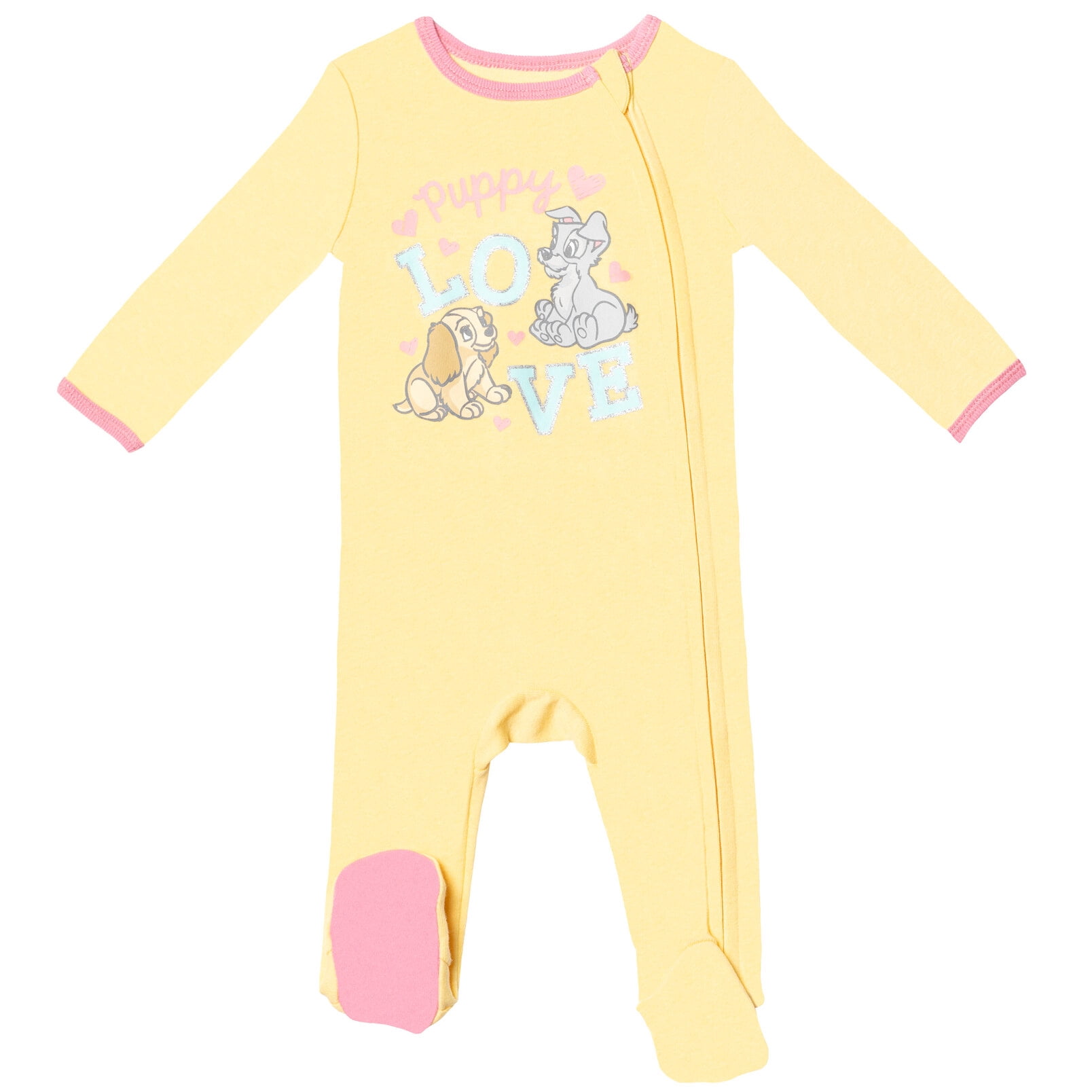 Disney Classics Baby Girls' 2-Pack Footed Sleep N' Play Coveralls Classics Blue Yellow
