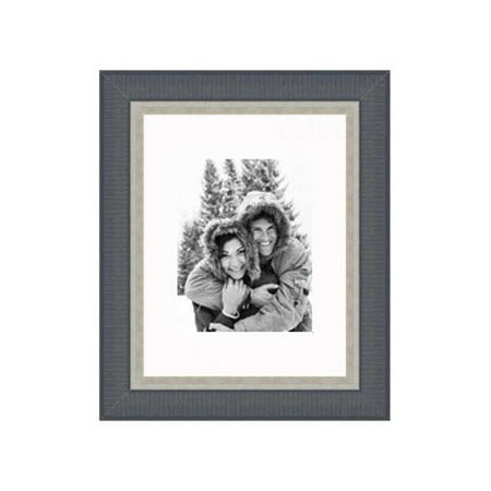 Frames By Mail 11'' x 14'' Traditional Frame in Black with Silver Lip