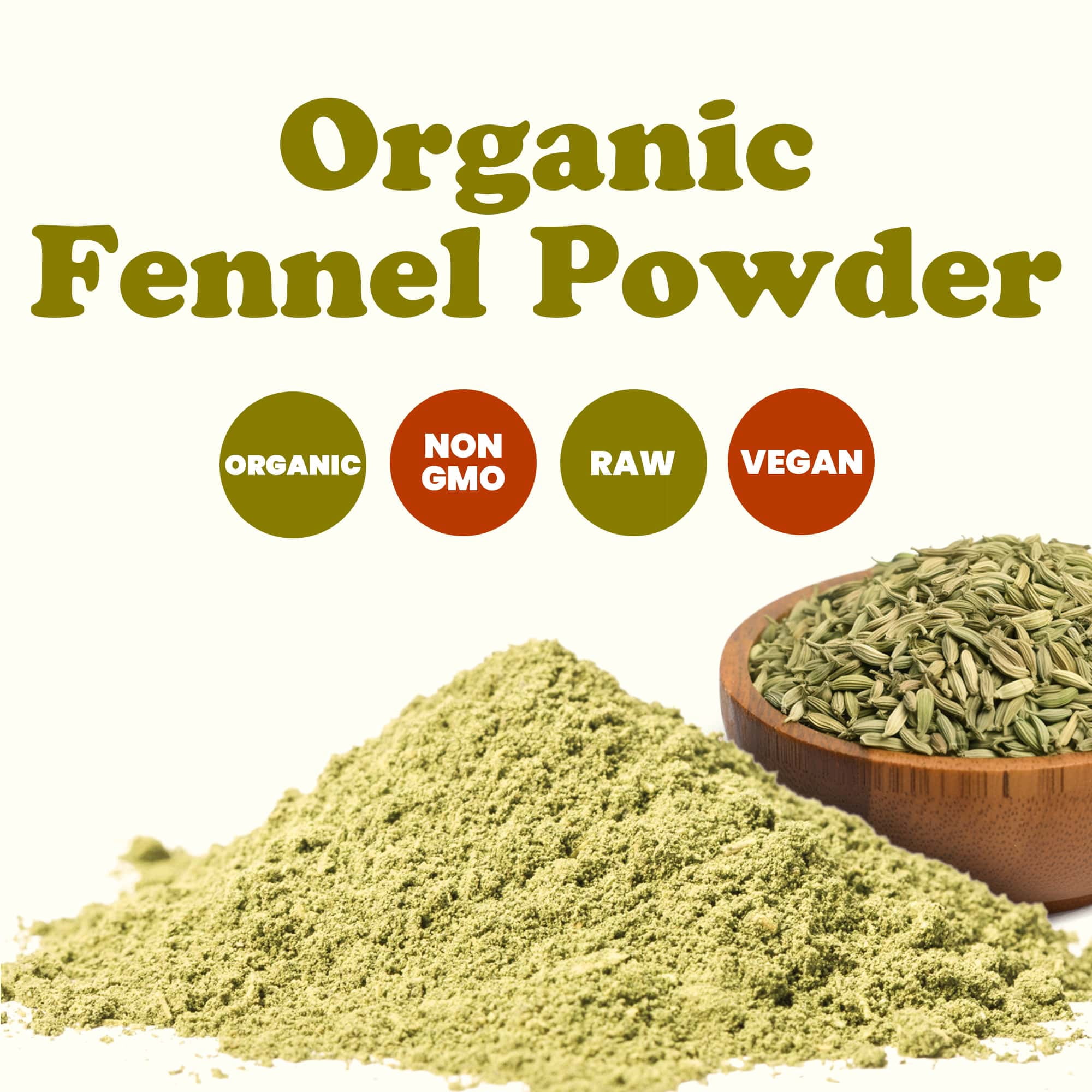 Organic Fennel Seed Powder, 3 Pounds – Pure & Non-GMO, Rich in Vitamins & Fiber, Kosher