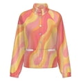 thumbnail image 5 of Jackets for Women Winter Coat Jackets Flannel Stand Collar Jacket(Abstract Wavy Pastel Design,Size:S-4XL), 5 of 7