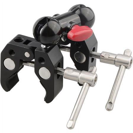 UPC: 0619125204721 | 360 Degree Swivel Ball Head with 2x Super Clamp Crab Plier Clip