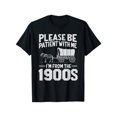 thumbnail image 1 of Camiseta gráfica divertida 100 % algodón con la frase "Por favor, ten paciencia, soy del siglo XX". Camiseta extragrande para gimnasio para hombre y mujer., 1 of 6