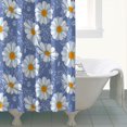 thumbnail image 4 of Blue Daisy Flower Pattern Shower Curtain 72"x84" ,Bathroom Decorative Shower Curtains Set with 12 Hooks,Modern Waterproof Washable Shower Curtain, 4 of 6