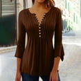 thumbnail image 2 of ESIGTZO Women's Tops Summer Printed Women's Top With 3/4 Sleeves Blouse Tops Women's Blouse Short Sleeve T Shirt V Neck T Shirt Women Elegant Ladies Tee Shirt Flowy Tunic Blouses, 2 of 5