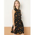 thumbnail image 2 of Vestido Camisero Sin Mangas Con Cintura Con Lazo Y Lunares Para Mujer Negro XL Unique Bargains Vestido, 2 of 6