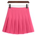 thumbnail image 1 of Girls Women High Waisted Plain Pleated Skirt Skater Tennis School Uniforms A-line Mini Skirt WithRose Red Skirt PantsXS, 1 of 5