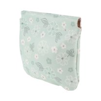Unique Bargains 1 Pc Women Snap Closure Cosmetic Bag for Vacation Outdoor Activities Green PU