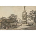 thumbnail image 2 of William Pars 24x17 Black Ornate Framed Double Matted Museum Art Print Titled: The Secimini Monument at Elerlere in the Dungy of Luxembourg, 2 of 5