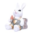 thumbnail image 4 of Cesta de huevos de Pascua, estatua de conejo de Pascua, decoración de Pascua de primavera, artesanía de mesa Blanco, 4 of 9