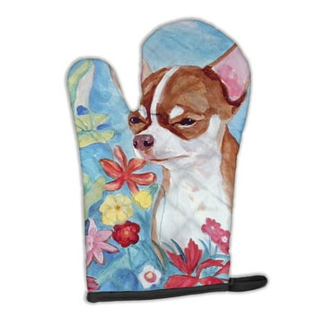 Carolines Treasures 7053OVMT Chihuahua in flowers Oven Mitt Large multicolor