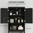 thumbnail image 4 of HOMCOM Over The Toilet Storage Cabinet with Barn Doors and Open Shelf, 4 of 10