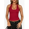 thumbnail image 4 of PRETTYGARDEN Women's Summer Halter Tank Tops Y2K Sleeveless Slim Fitted Backless Shirts Going Out Spring Workout Clothes, 4 of 10