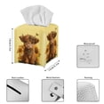 thumbnail image 3 of FUIALDOLG Tissue Box Holder - Square PU Leather Tissues Cube Box Cover Waterproof -Cute Highland Cow Decorative Car Facial Tissue Holder on Table and Barthroom, 3 of 7
