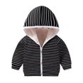 thumbnail image 2 of Edvintorg Toddler Hooded Jacket Fashion Kids Jackets Girl Boy Casual Long Sleeve Hooded Sweatshirts Stripe Printing Tops Sportswear Fall Winter Children's Outerwear, 2 of 3
