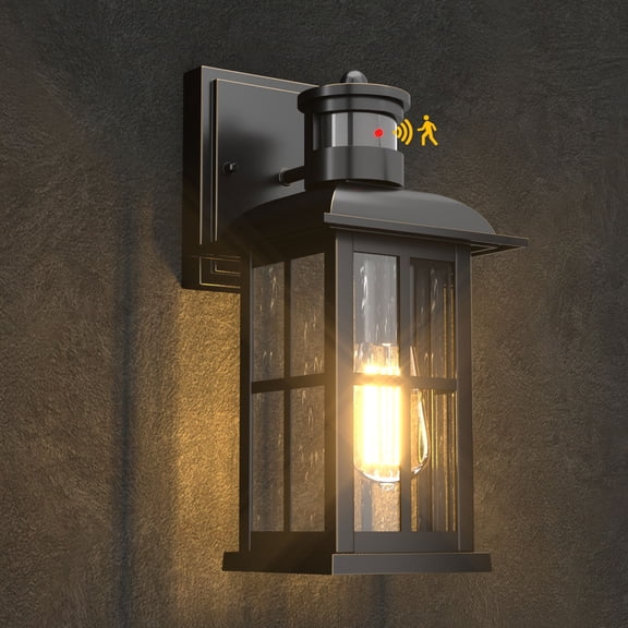 GEYANG Motion Sensor Outdoor Light - Advanced Dusk to Dawn Exterior Lantern Fixtures Wall Sconce, Waterproof Porch Light Fixtures Wall Mount for Entryway Garage, Anti-Rust 100% Aluminum