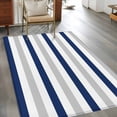 thumbnail image 3 of 3'x5' Area Rugs, Navy Blue Grey Indoor Outdoor Area Rug for Living Room Bedroom, Farmhouse Watercolor Modern Geometric Washable Bathroom Rugs Kitchen Floor Carpet Mats Home Decor Aesthetic, 3 of 8