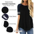 thumbnail image 5 of SHIBEVER Women T Shirts Summer Tops Casual Short Sleeve Tunic Tops Fashion Crew Neck Loose Fit T Shirts Dressy Ladies Tops Blouses Black, 5 of 6