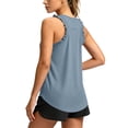 thumbnail image 3 of Fgvctg Loose Fit Tank Tops for Women Casual Crewneck Ruffle Sleeveless Shirts Summer Plus Size Blouses Gray XL, 3 of 6