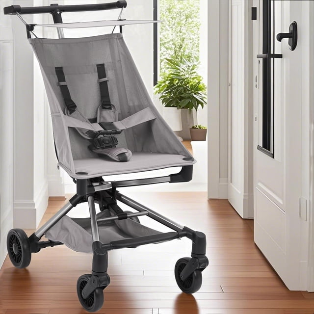 QinaQin Carriola ligera para bebé, compacta y plegable para viaje, apta para avión con bolsa de transporte, canastilla, freno trasero y toldo ajustable