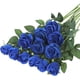 thumbnail image 1 of XmhyTop 12 ramos de flores artificiales de seda, ramos de rosas realistas con tallos largos para decoración del hogar, bodas y fiestas (azul), 1 of 4