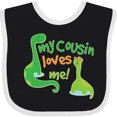 thumbnail image 3 of Inktastic My Cousin Loves Me Dinosaur Boys or Girls Baby Bib, 3 of 4