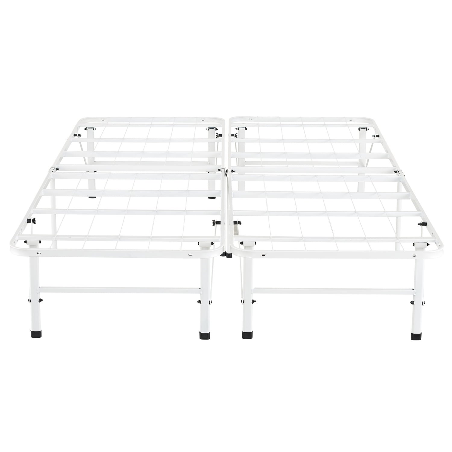 IdealBase 14" Foldable Full Bed Frame, Full Bed Frame – White