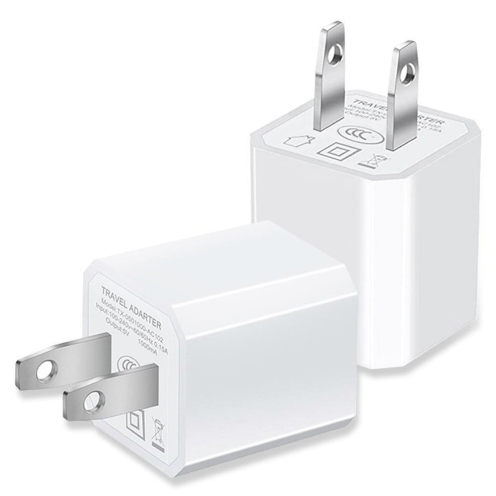 [2-Pack] USB Charger Cubes, Wall Charger Plug, 1A Single Port USB Adapter Power Supply Plug Charging Station Box Base Replacement for iPhone 11 Pro Max/X/8/7/6, iPad, Samsung Phones, White