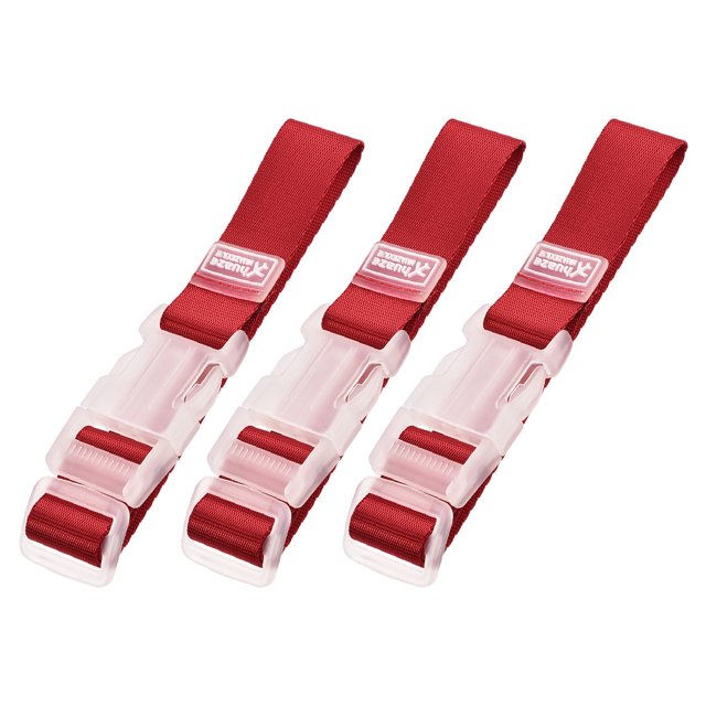 Unique Bargains Ajouter un Sac Sangles de Bagages, Ceintures de Connexion de Valise Réglables avec Boucle 300x25mm, Rouge 3 Pcs