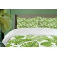 thumbnail image 4 of Ambesonne Exotic Duvet Cover Sets, Tropical Forest Leaves Art, 2-Queen, White and Fern Green, 4 of 7