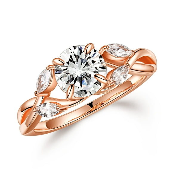 Anillos de boda MOOSEA Willow Moissanite 1.2 ct D VVS1 plateados