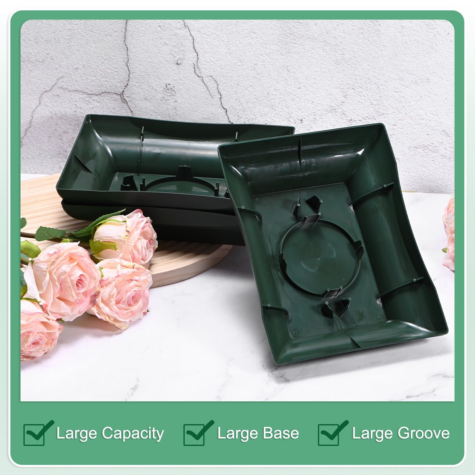 Uxcell 3-Pack Floral Arrangement Bowls, 8.7 Inch Floral Foam Bowl [Brown Green]