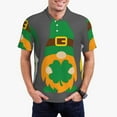 thumbnail image 2 of Balery Spring St Patrick’S Day Irish Gnomes Printed Men’s Short Sleeve Polo Shirt, Midweight Men's Shirt,Golf Polo shirts -, 2 of 8