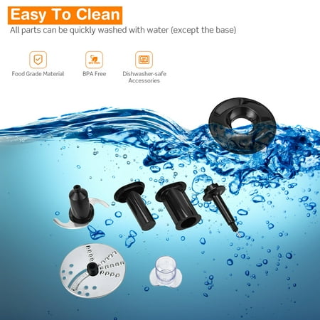 Costway - 8 Cup Food Processor 500W Variable Speed Blender Chopper w/ 3 Blades - Black