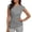 *Gray, variant on Women's Round Neck Cap Sleeve Ruched Side Top, Casual Form Fitting Blouse White,Women's Plus M