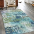 thumbnail image 2 of Area Rug for Living Room, Blue Sage Green Boho Non-Slip Indoor Large Carpet for Bedroom/Dining Room, Vintage Ethnic Tribe Abstract Art Washable Low-Profile Rectangle Floor Mat Runner Rugs - 3 x 5 Ft, 2 of 8