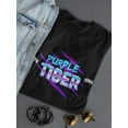 thumbnail image 3 of Purple Tiger Graphic T-Shirt Women -Image by Shutterstock, Female 3X-Large, 3 of 4