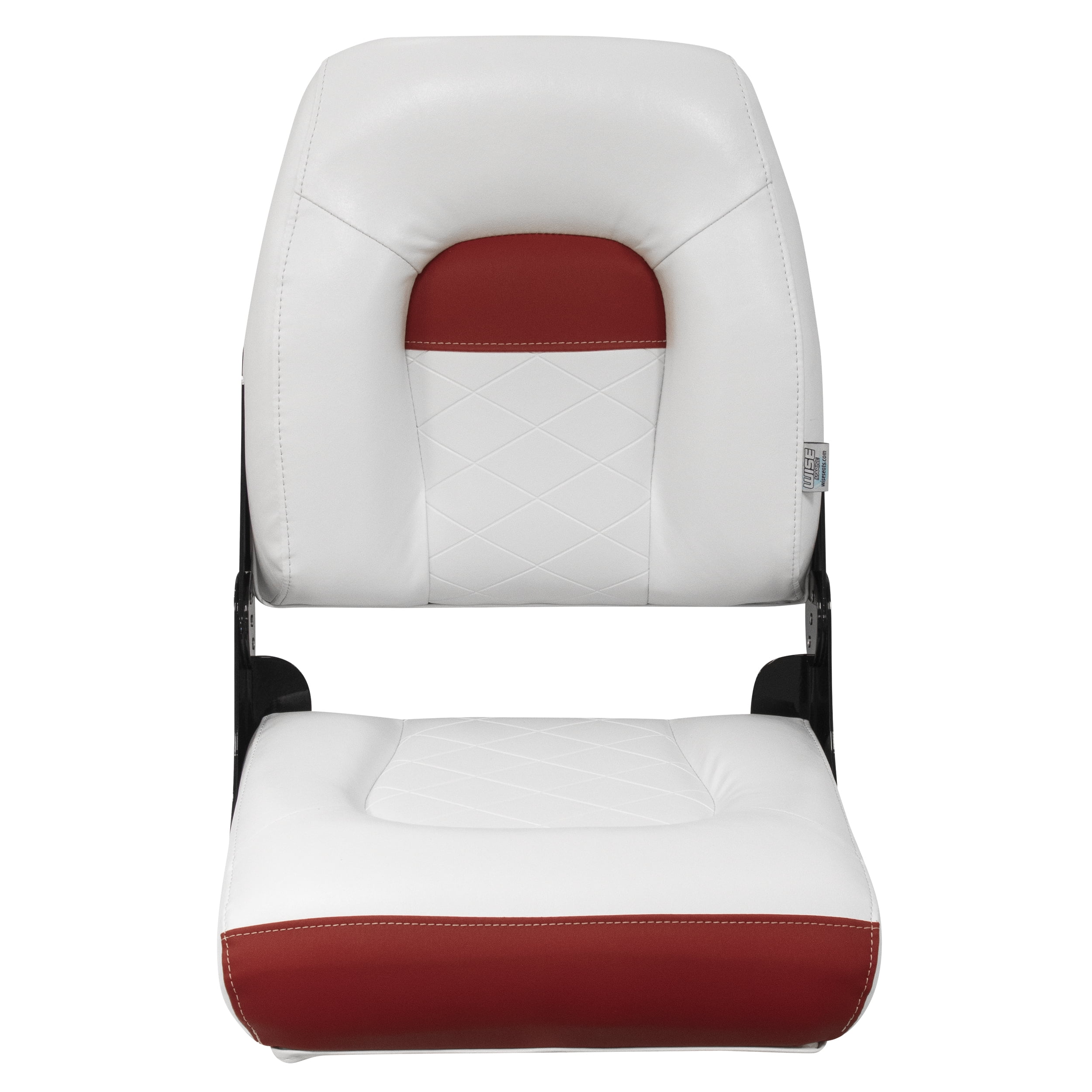 Wise DLX1461-1906 DLX Series Pontoon High Back Seat - White / Crimson Red