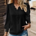 thumbnail image 2 of Long Sleeve Tops for Women Tops for Women Trendy Women Spring And Autumn Lace V Neck Plain Lace Elegant Shirt Fashion Solid Color Elegant Blouse Short Sleeve Comfy Soft Tee, 2 of 4