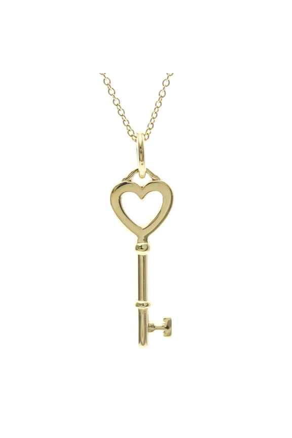 Pre-Owned Tiffany Heart Key Necklace Yellow Gold (18K) No Stone Men,Women Fashion Necklace...