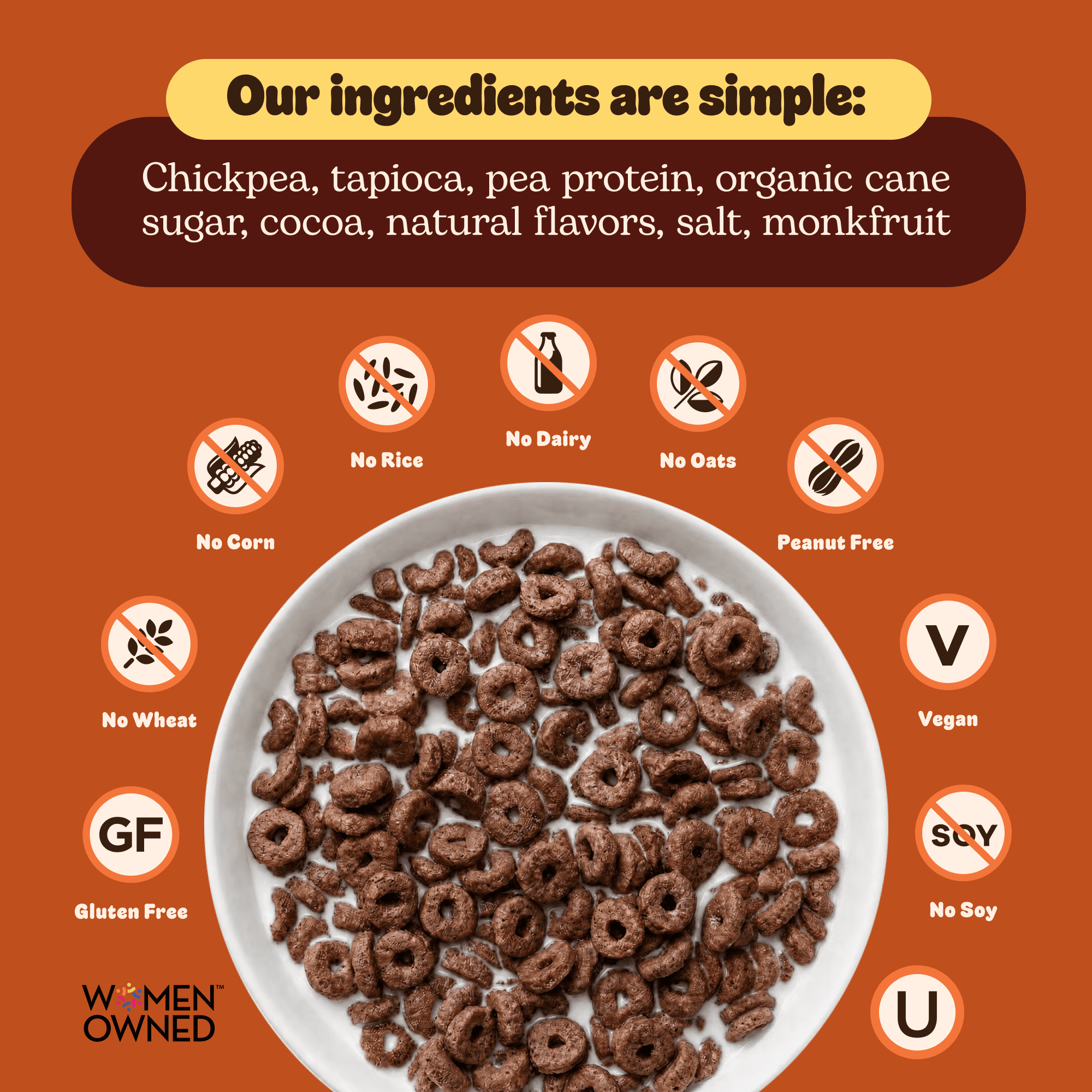 Three Wishes Grain Free Cereal, Cocoa, 8.6oz, Gluten-Free