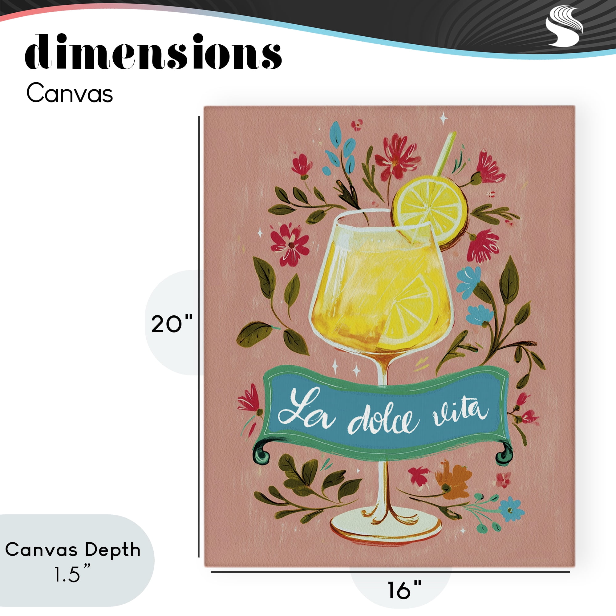 Stupell Industries Lemon Cocktail Sweet Life Canvas Wall Art, design by Yen