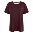 thumbnail image 5 of T-shirt Mode Femme Col Rond Grande Taille Manches Courtes Couleur Unie avec Tissu Doux et Respirant, 5 of 5