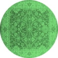 thumbnail image 1 of Ahgly Company Indoor Round Oriental Emerald Green Traditional Area Rugs, 3' Round, 1 of 4