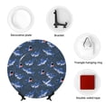 thumbnail image 4 of Kdxio Cartoon Shark Bone China Decorative Plate Ceramic Decorative Plate for Home Office Wall Stand Decorative Plates for Home Bedroom-7in, 4 of 6